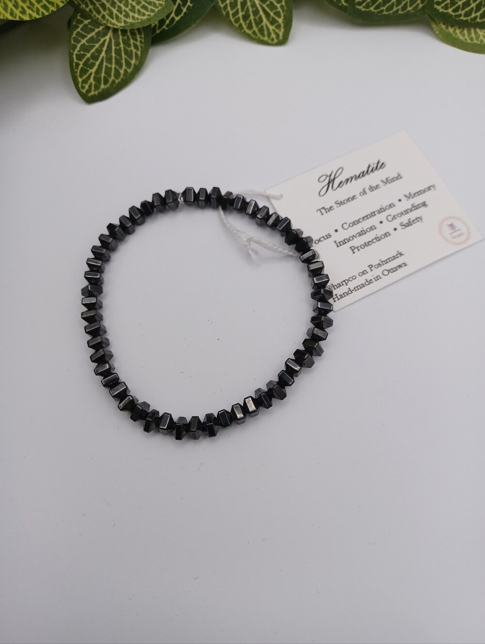 Hematite Healing Crystal Bracelet - Shiny Black